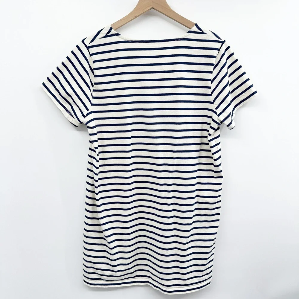 Madewell Relaxed Tee Dress in Yorktown Stripe Nautical in NavyCream Size‎ M